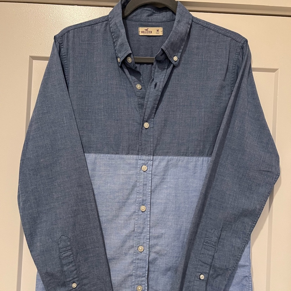 Hollister color block button up